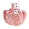 Borsa a rete in cotone con manico a mano rosa rose layette Filet Filt 1860