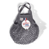 Filt 1860 gris lead grey small cotton mesh net shopping bag with handle