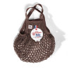 Filt 1860 marron sépia brown small cotton mesh net shopping bag with handle