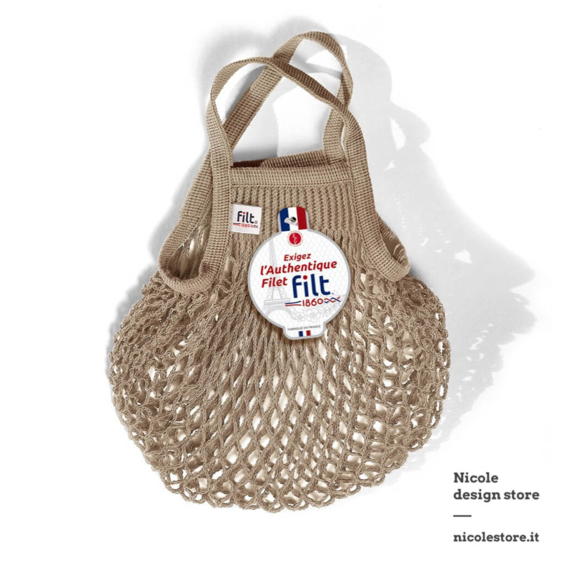 Filt 1860 mastic small cotton mesh net shopping bag with handle