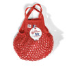 Filt 1860 rouge anémone red small cotton mesh net shopping bag with handle