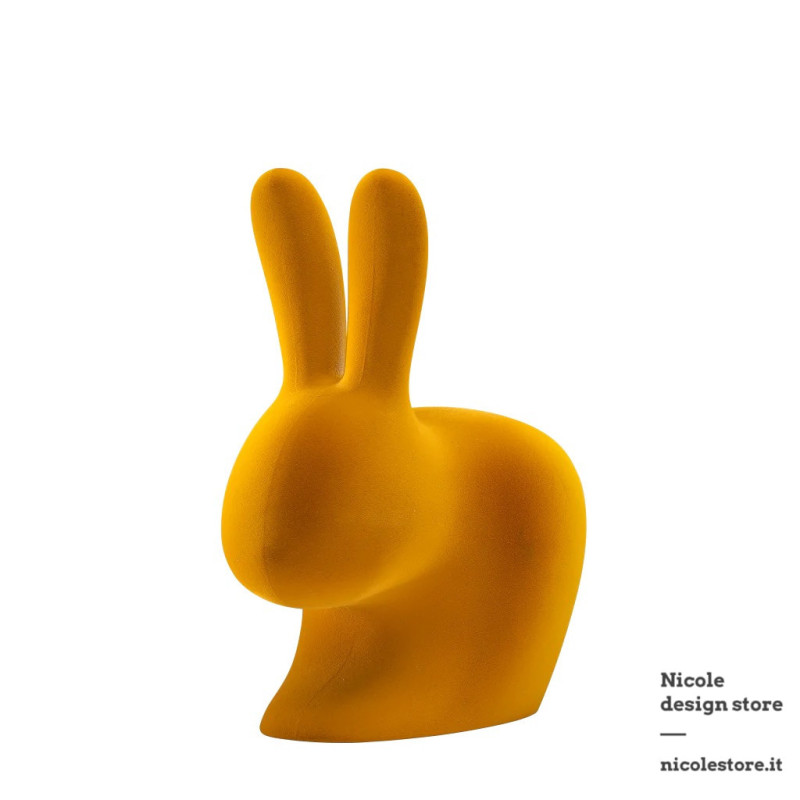 Qeeboo Rabbit Chair Dark Velvet Finish Gold