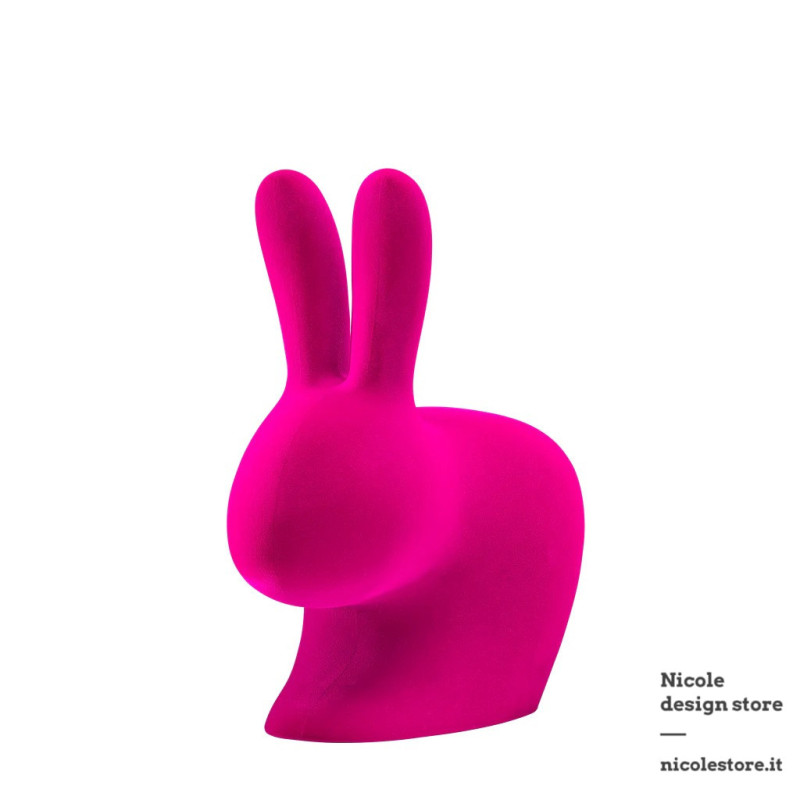 Qeeboo Rabbit Chair Velvet Finish Fuxia