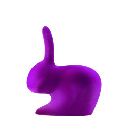 Qeeboo Rabbit Chair Velvet Finish Purple