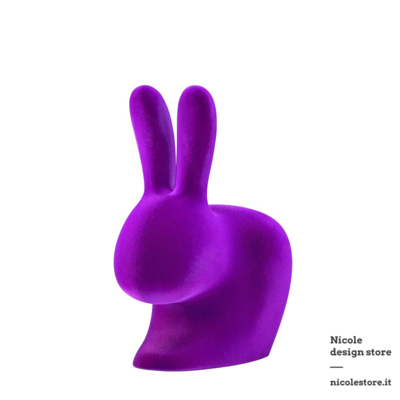 Qeeboo Rabbit Chair Velvet Finish Purple