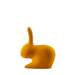 Qeeboo Rabbit Chair Baby Velvet Finish Dark Gold