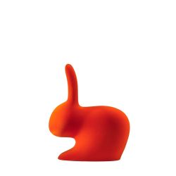 Qeeboo Rabbit Chair Baby Velvet Finish Orange