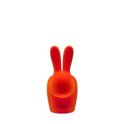 Qeeboo Rabbit Chair Baby Velvet Finish Orange