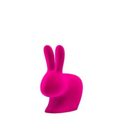 Qeeboo Rabbit Chair Baby Velvet Finish Fuxia