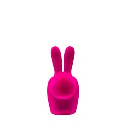 Qeeboo Rabbit Chair Baby Velvet Finish Fuxia