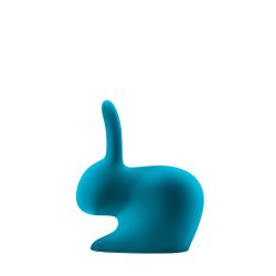 Qeeboo Rabbit Chair Baby Velvet Finish Turquoise