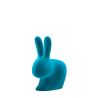 Qeeboo Rabbit Chair Baby Velvet Finish Turquoise