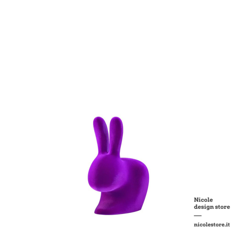 Qeeboo Rabbit XS Bookend Velvet Finish Violet