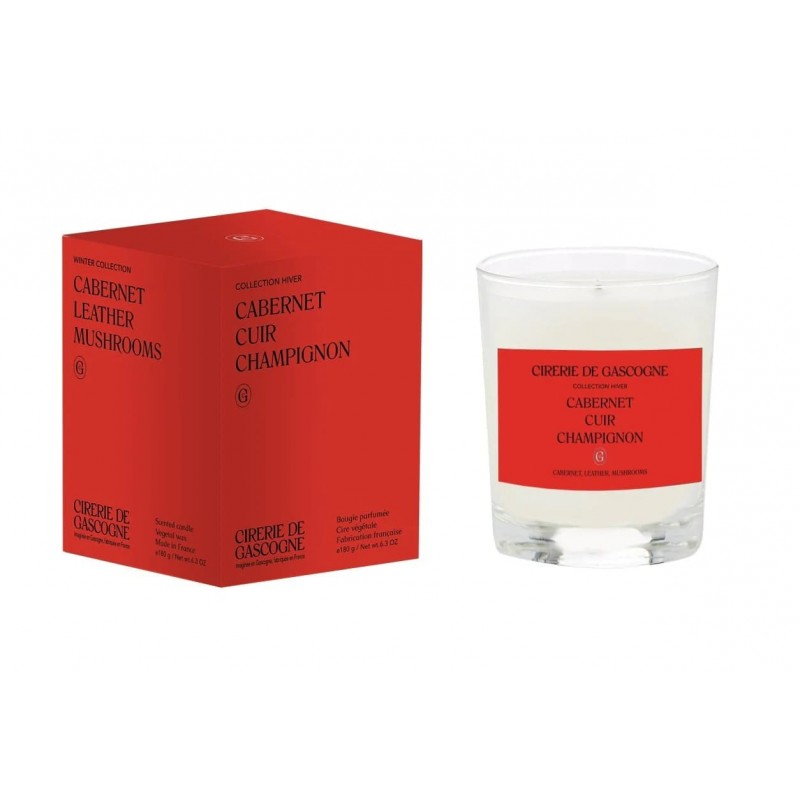 Cabernet leather mushrooms candle Cirerie de Gascogne