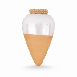 olla terracotta smaltata bianco madreperla irrigatore selezione nicole