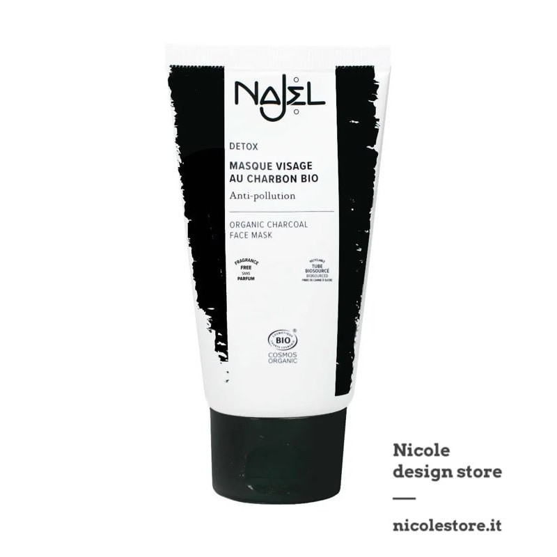 Najel organic charcoal scrub gommage face mask 75 ml