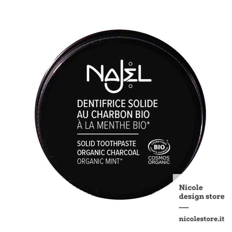 Najel  dentifricio solido al carbone biologico 33 g